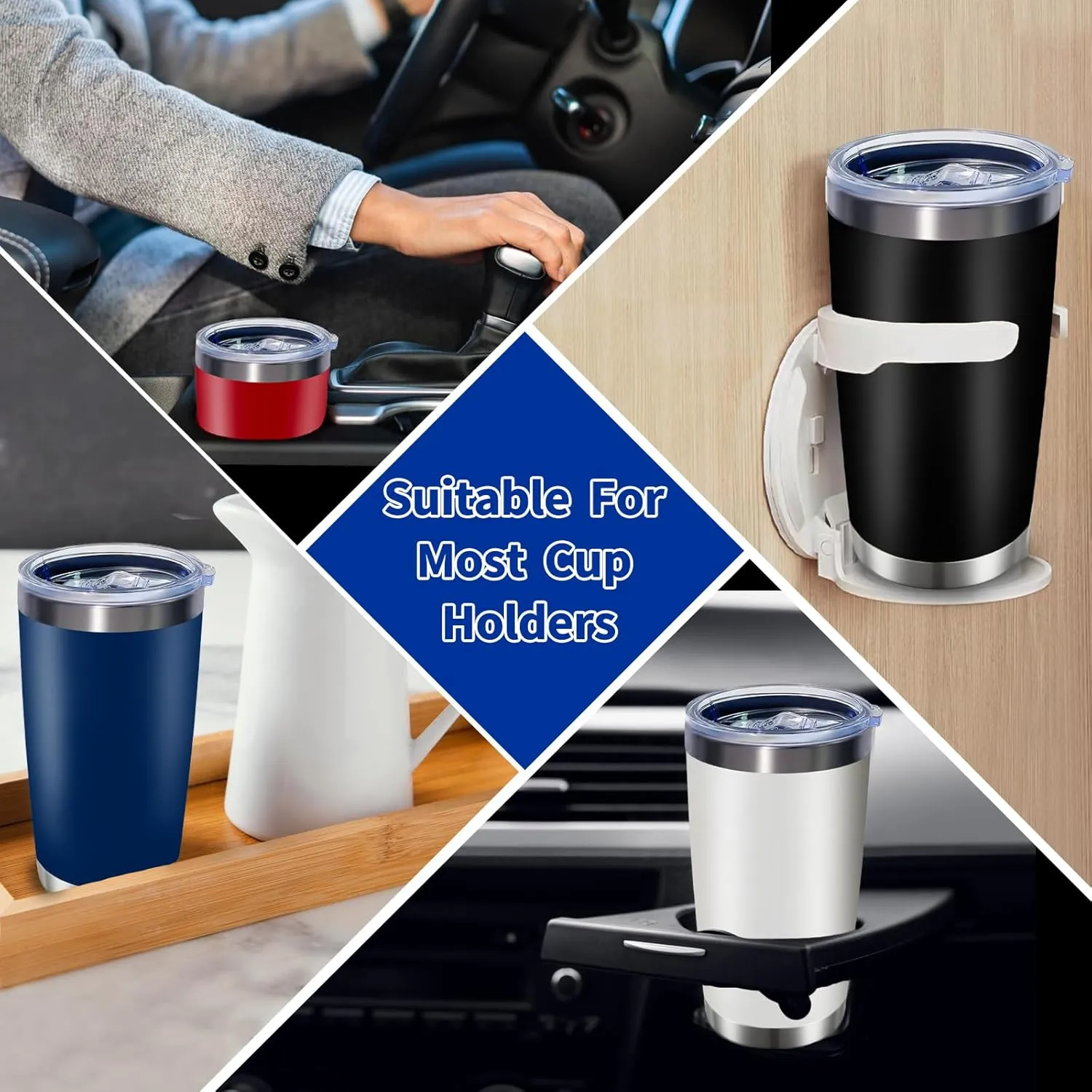 1 Pack 20oz Stainless Steel Tumbler with Lid, Leakproof Double Wall Travel Mug for Hot/Cold Drinks, Home Office Outdoor Party Use, Durable Powder Coated Insulated Cup/Purple