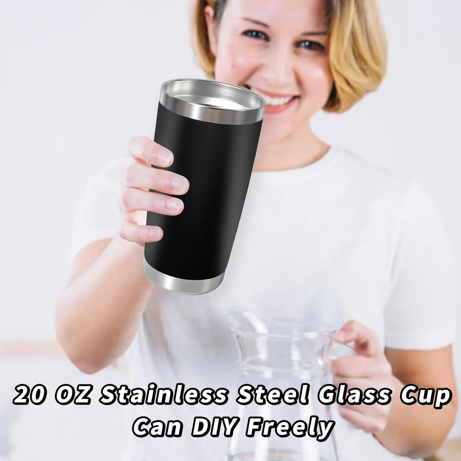 1 Pack 20oz Stainless Steel Tumbler with Lid, Leakproof Double Wall Travel Mug for Hot/Cold Drinks, Home Office Outdoor Party Use, Durable Powder Coated Insulated Cup/Purple