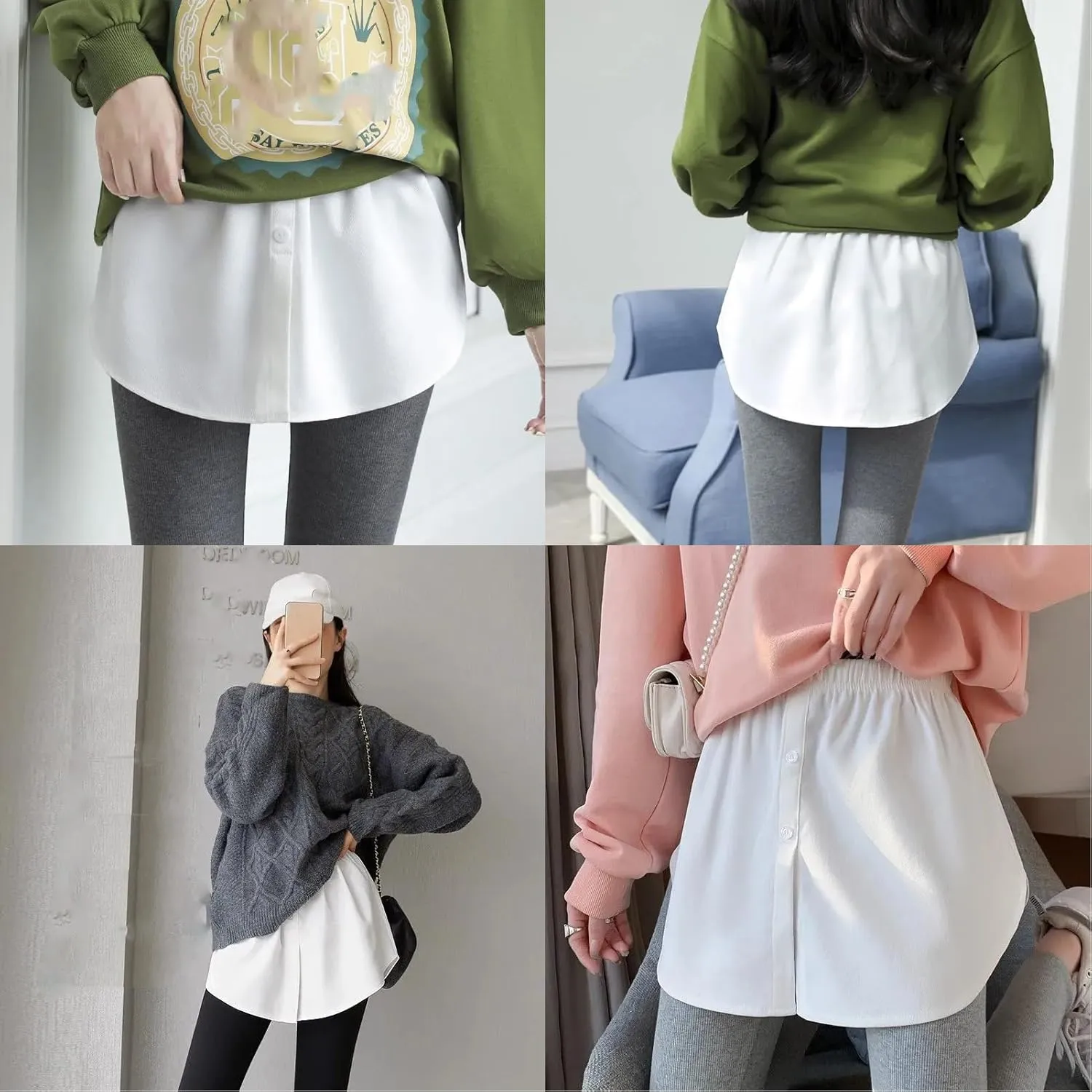 2 Pcs shirt extender for women Layering Half Shirts for Women Layering, Guarding The Safety Under Our Skirts