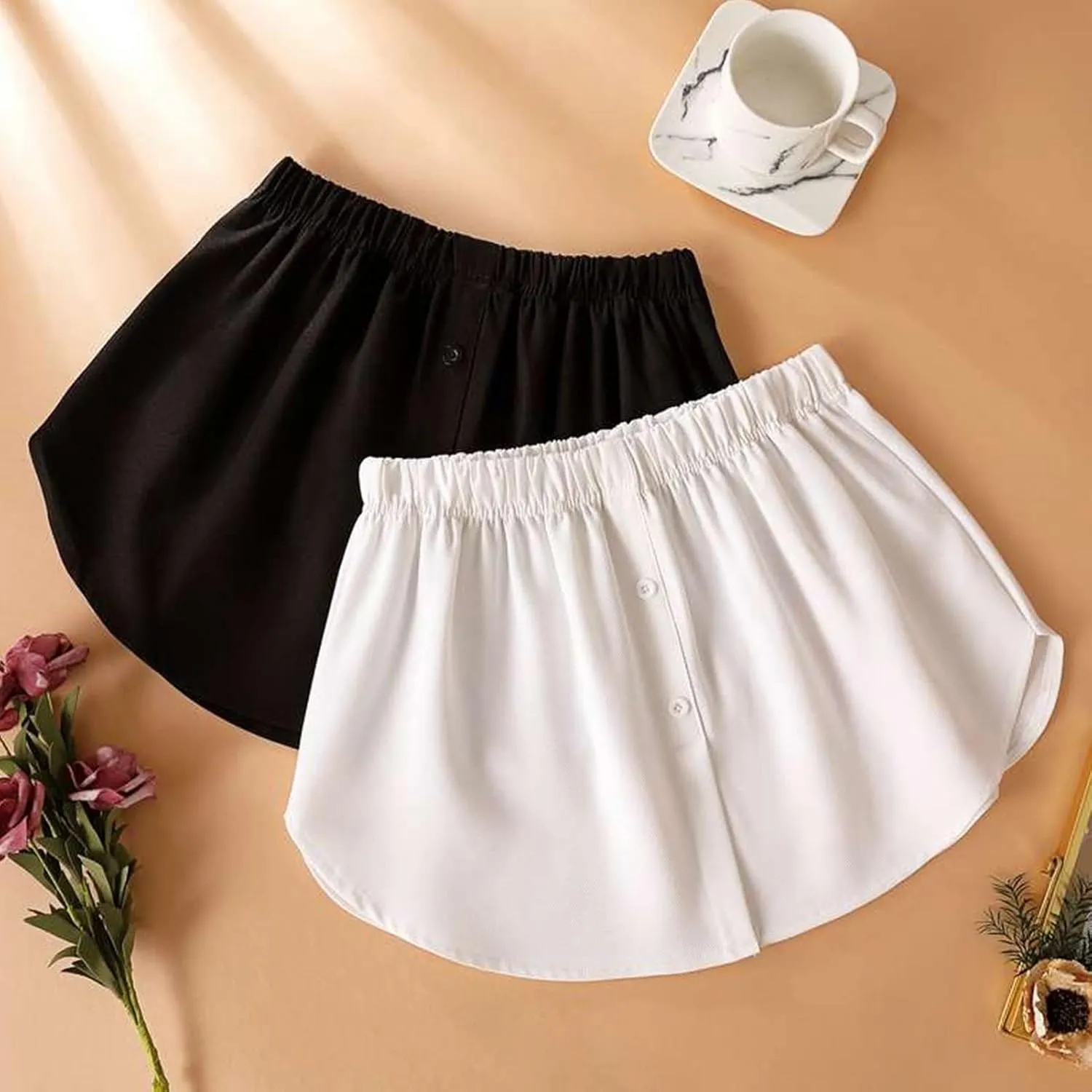 2 Pcs shirt extender for women Layering Half Shirts for Women Layering, Guarding The Safety Under Our Skirts