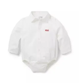 Baby Train Oxford Shirt - Jet Ivory