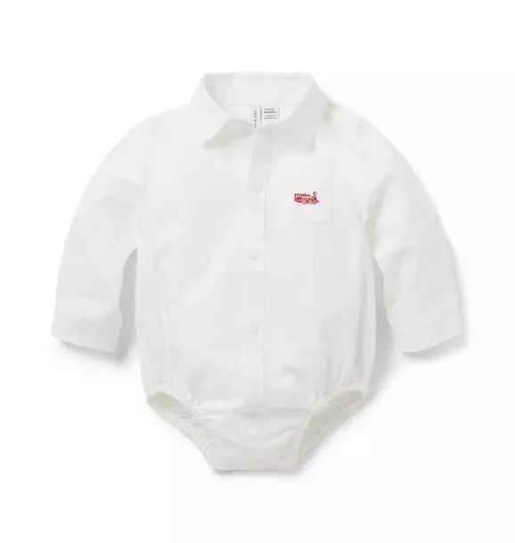 Baby Train Oxford Shirt - Jet Ivory