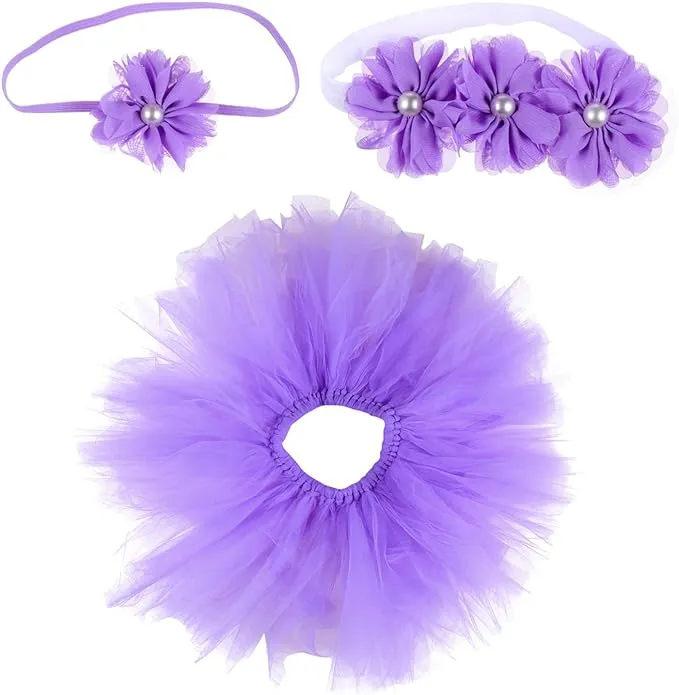 Babymoon Tutu Skirt Newborn Photography Outfit Costume - Purple