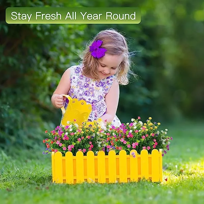 Clearance Bulk 8 Bundles Faux Plants Eucalyptus UV Resistant Shrubs for Outside Indoor Decorations Wholesale