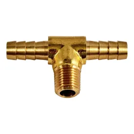 Coats Male Barb Tee Fittings, Brass, 3/8" Barbs x 1/4" NPT - 8184467