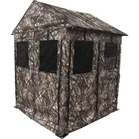 Deluxe Steel Frame 3 or 4 Person Hunting Ground Blind Shoot Through Mesh Windows and Anchoring System Included Hunting Blind