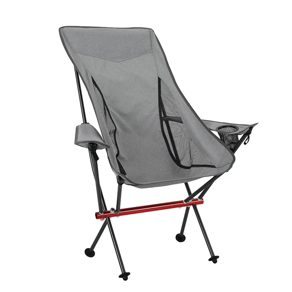 Desert Fox Camping Chair with Armrest Outdoor Folding Chairs with Carry Bag Long Backrest Chair for Fishing Hiking Climbing