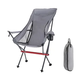 Desert Fox Camping Chair with Armrest Outdoor Folding Chairs with Carry Bag Long Backrest Chair for Fishing Hiking Climbing