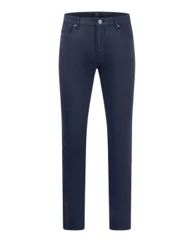 Fynch-Hatton Seasonal Navy Cotton Stretch Five Pockets Trousers