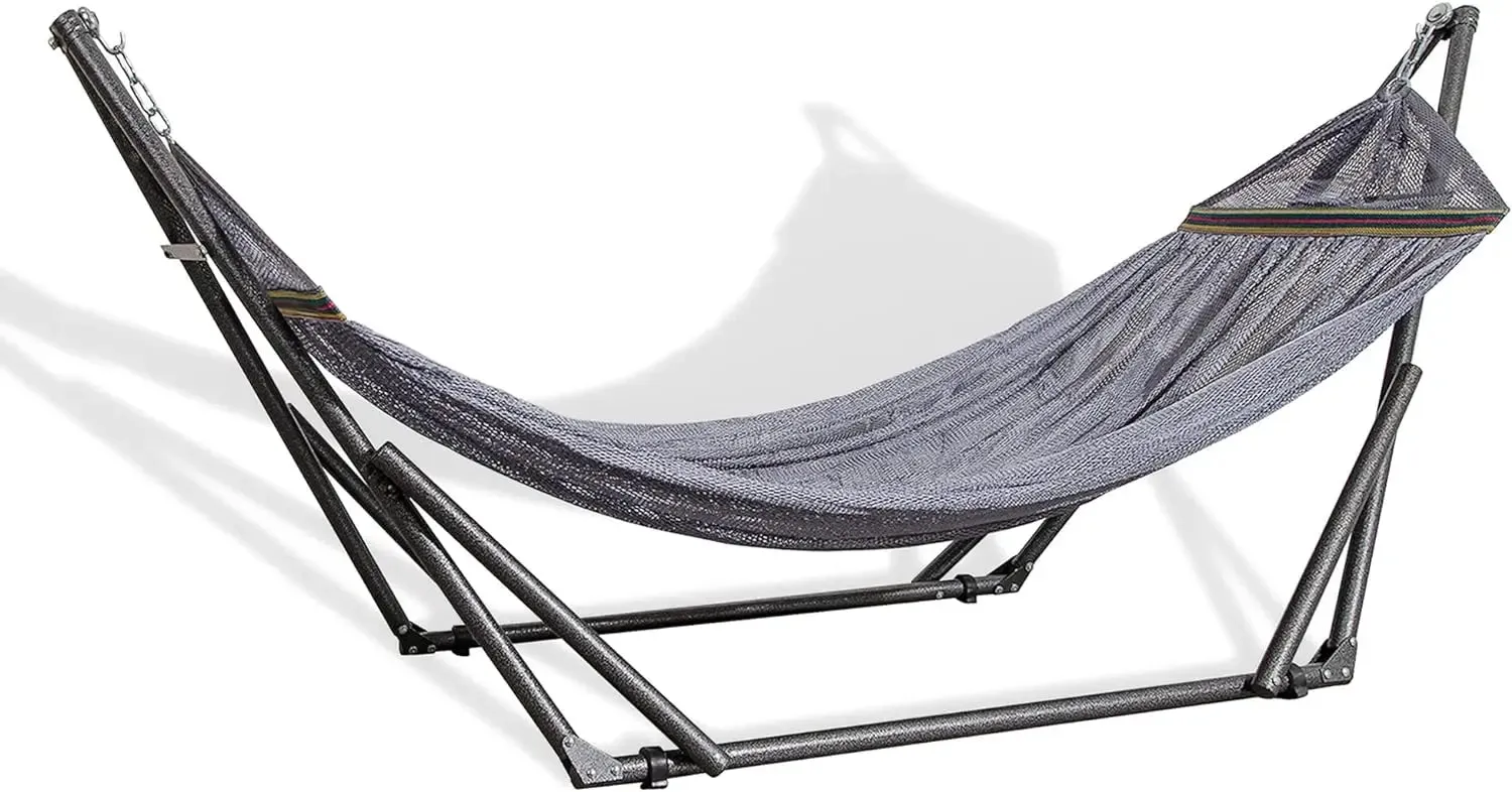 Hammock,Collapsible Steel Stand 450 lbs Capacity & Carrying Case,Portable  Adjustable,Perfect for Camping Beach Summer Patio