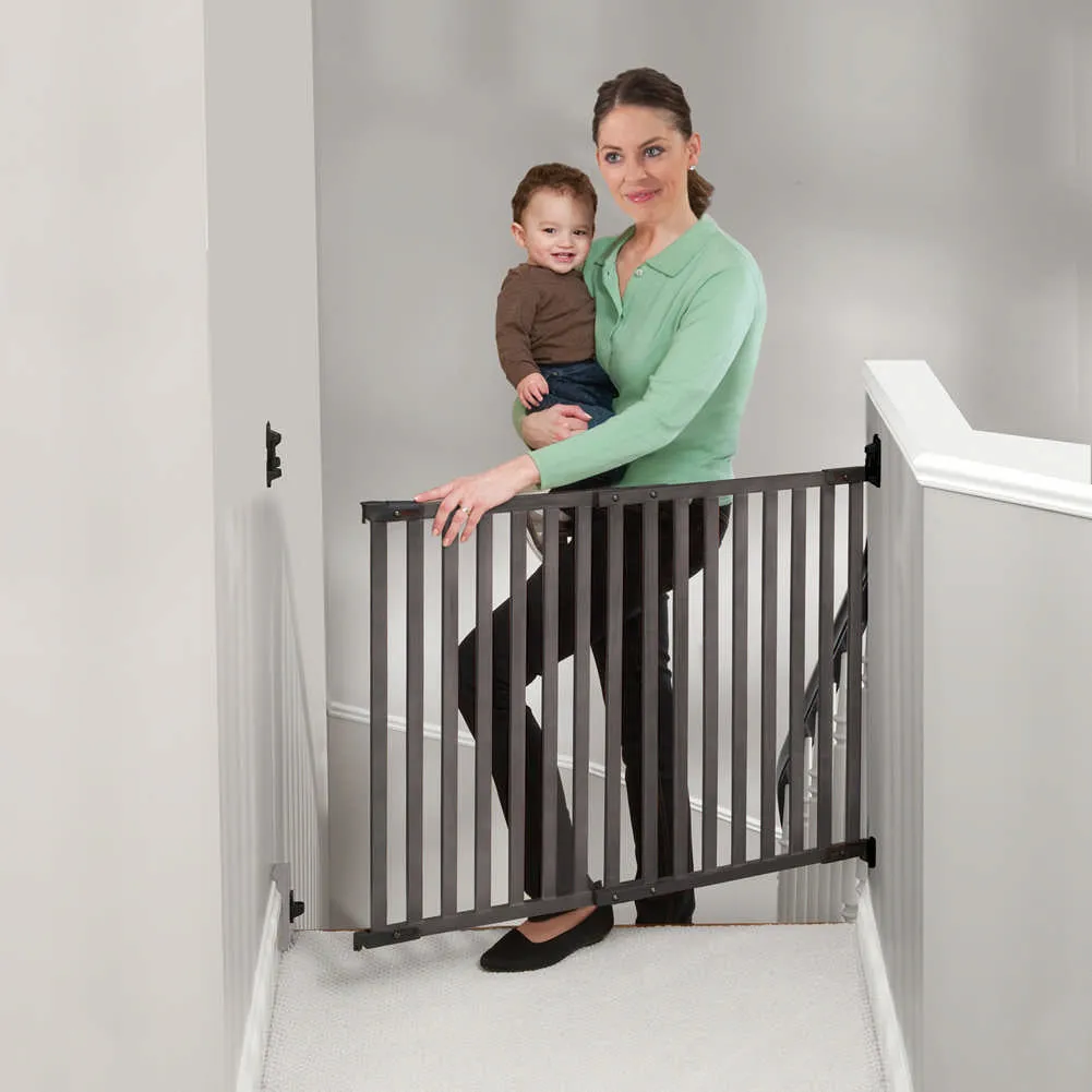 KidCo Angle Mount Safeway  Hardware Mounted Safety Gate - Gray Bamboo