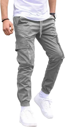 M Menmentings Men's Outdoor Jogging Casual Sweatpants Stretch Waist Lightweight Cargo Pants