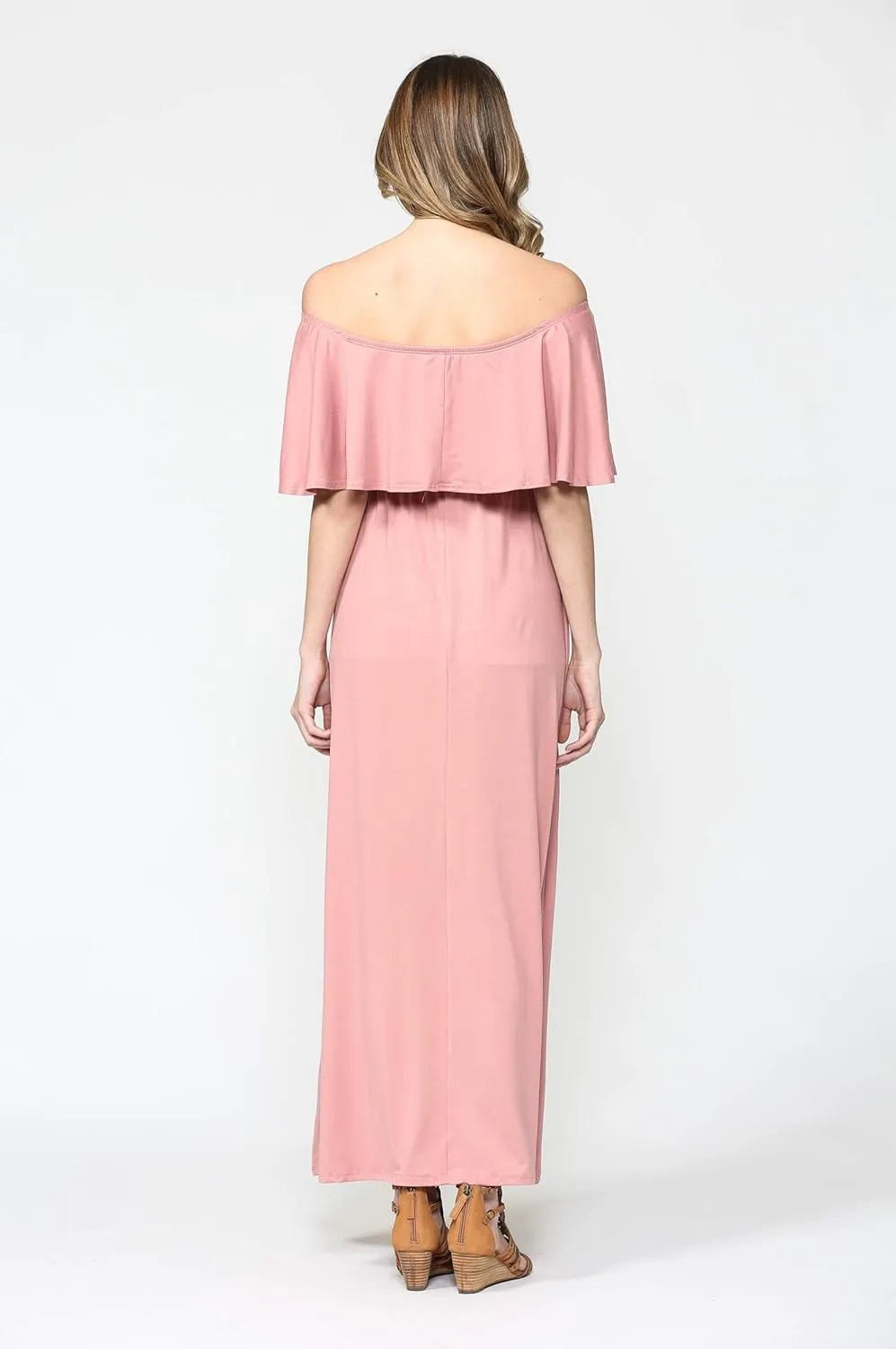 Maternity Dress Off Shoulder Maxi Pregnant Women Baby Shower Photoshoot