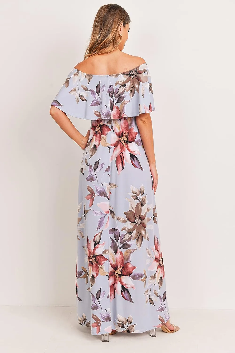 Maternity Dress Off Shoulder Maxi Pregnant Women Baby Shower Photoshoot