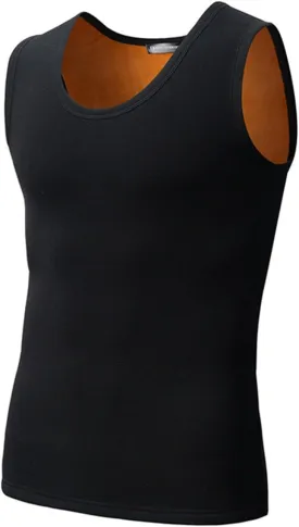Mens Cotton Winter Fleece Thermal Underwear Sleeveless Top Vest Warmer Fleece Lined Underwear Sleeveless Tank Tops
