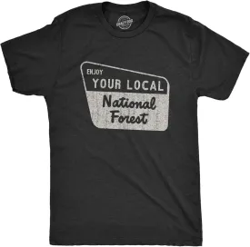 Mens Enjoy Your National Forest Funny Outdoor Vintage Camping Mountains T Shirt