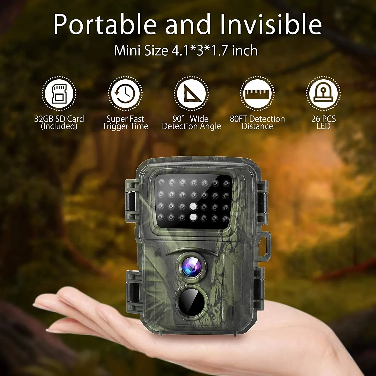 Mini Trail Hunting  Camera Wild Hunter Cam Mini600 20MP 1080P Wildlife  Animal Cameras Night Vision Photo Traps Surveillance