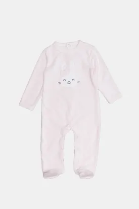 Newborn Pink Textured Sleepsuit
