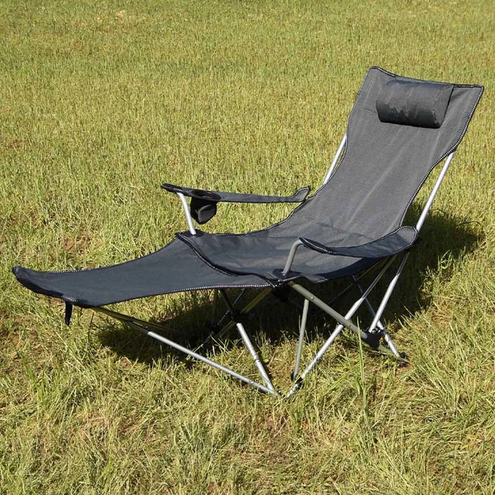 Outdoor Backrest with Four Adjustable Beach Recliner Portable and Simple for Camping and Fishing Noneed to Install Folding Chair