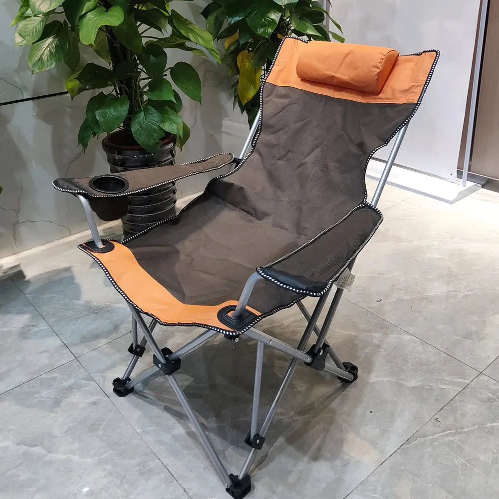 Outdoor Backrest with Four Adjustable Beach Recliner Portable and Simple for Camping and Fishing Noneed to Install Folding Chair
