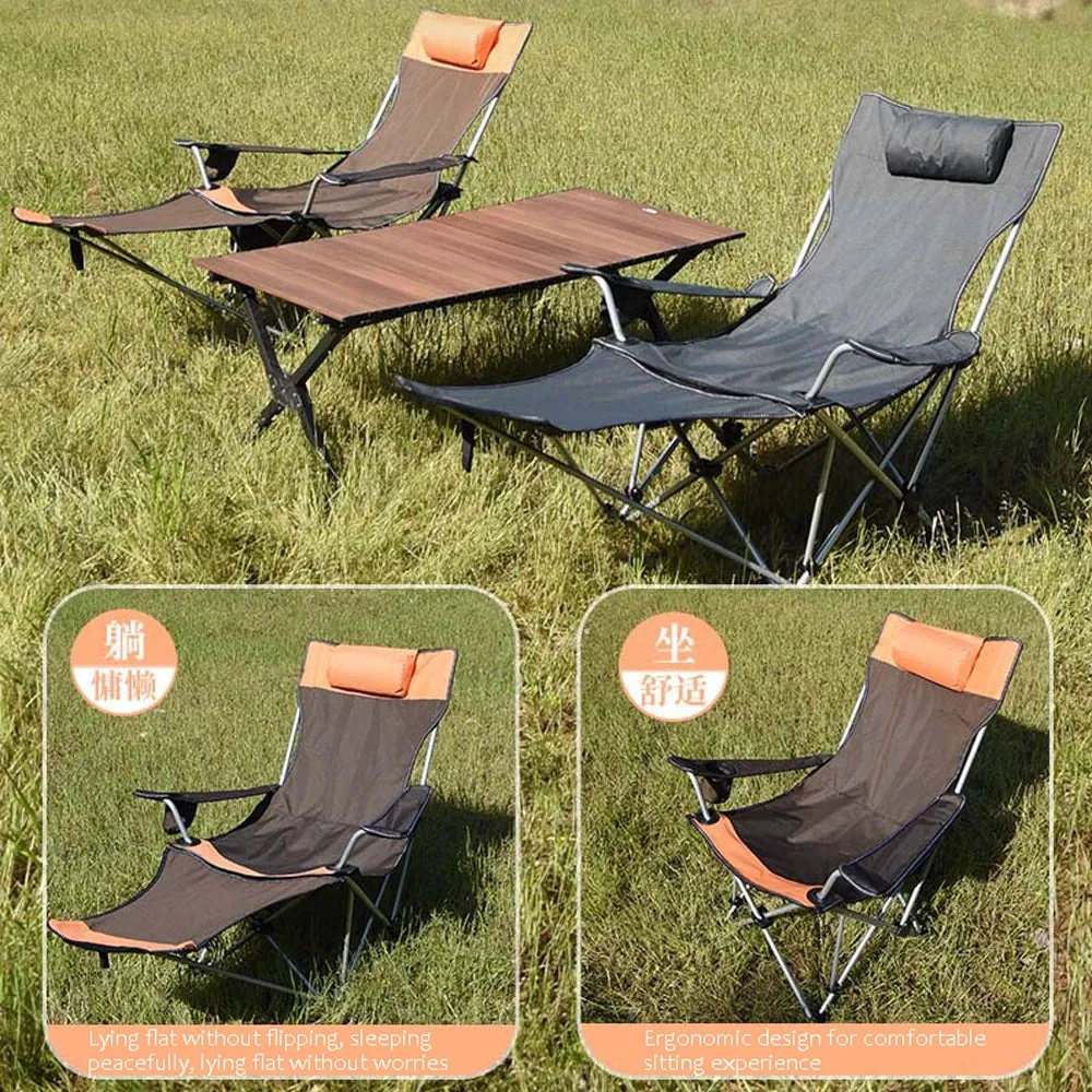 Outdoor Backrest with Four Adjustable Beach Recliner Portable and Simple for Camping and Fishing Noneed to Install Folding Chair