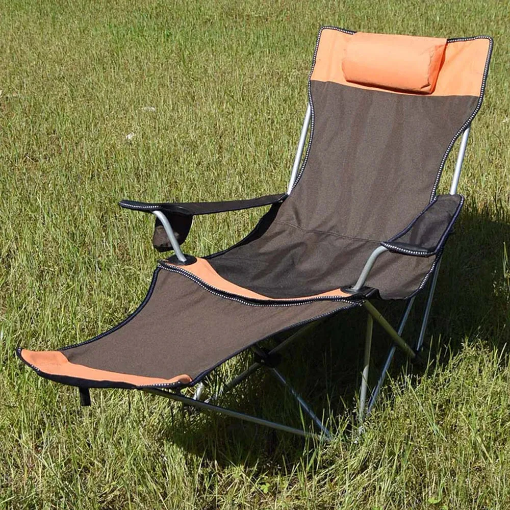 Outdoor Backrest with Four Adjustable Beach Recliner Portable and Simple for Camping and Fishing Noneed to Install Folding Chair