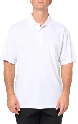 PGA TOUR Men's Short Sleeve Airflux Solid Polo Shirt with Pocket