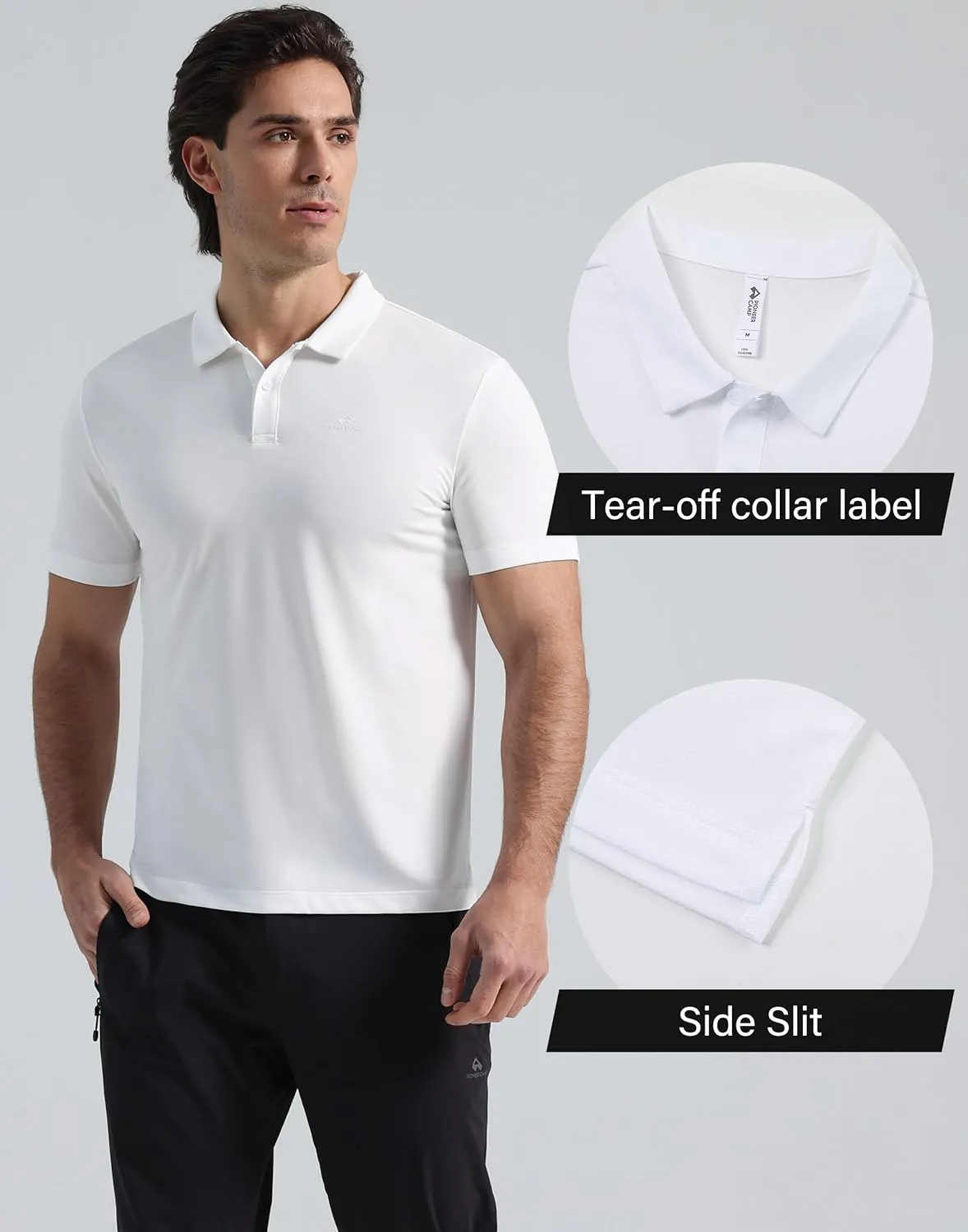 Pioneer Camp Men's Golf Shirt UPF 50  Quick Dry Polo Shirts Short Sleeve Moisture Wicking Performance Tees Collar Work Shirts