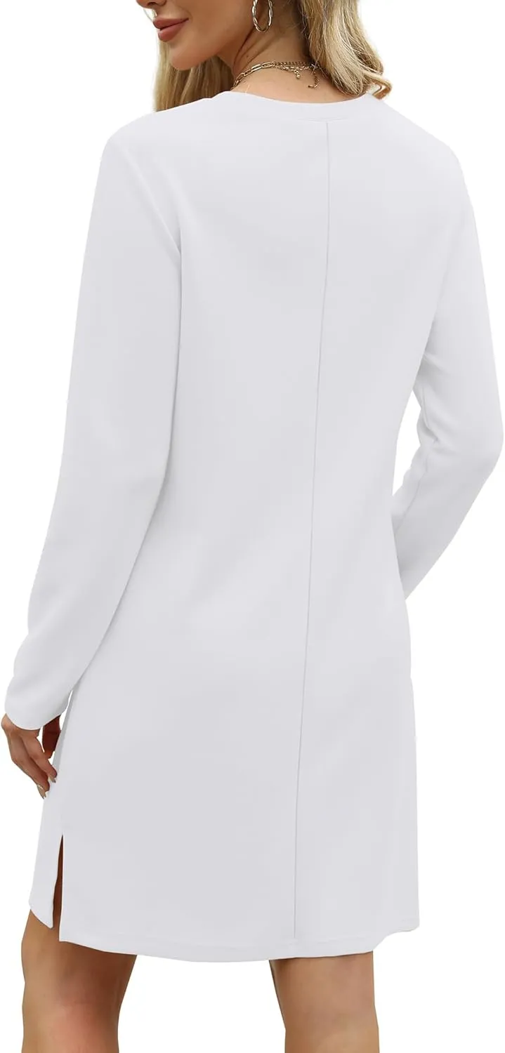 SAMPEEL Dresses for Women 2024 Casual Long Sleeve Dress Trendy Fall Fashion Cozy Travel Airport Outfits