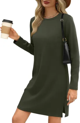 SAMPEEL Dresses for Women 2024 Casual Long Sleeve Dress Trendy Fall Fashion Cozy Travel Airport Outfits