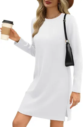 SAMPEEL Dresses for Women 2024 Casual Long Sleeve Dress Trendy Fall Fashion Cozy Travel Airport Outfits