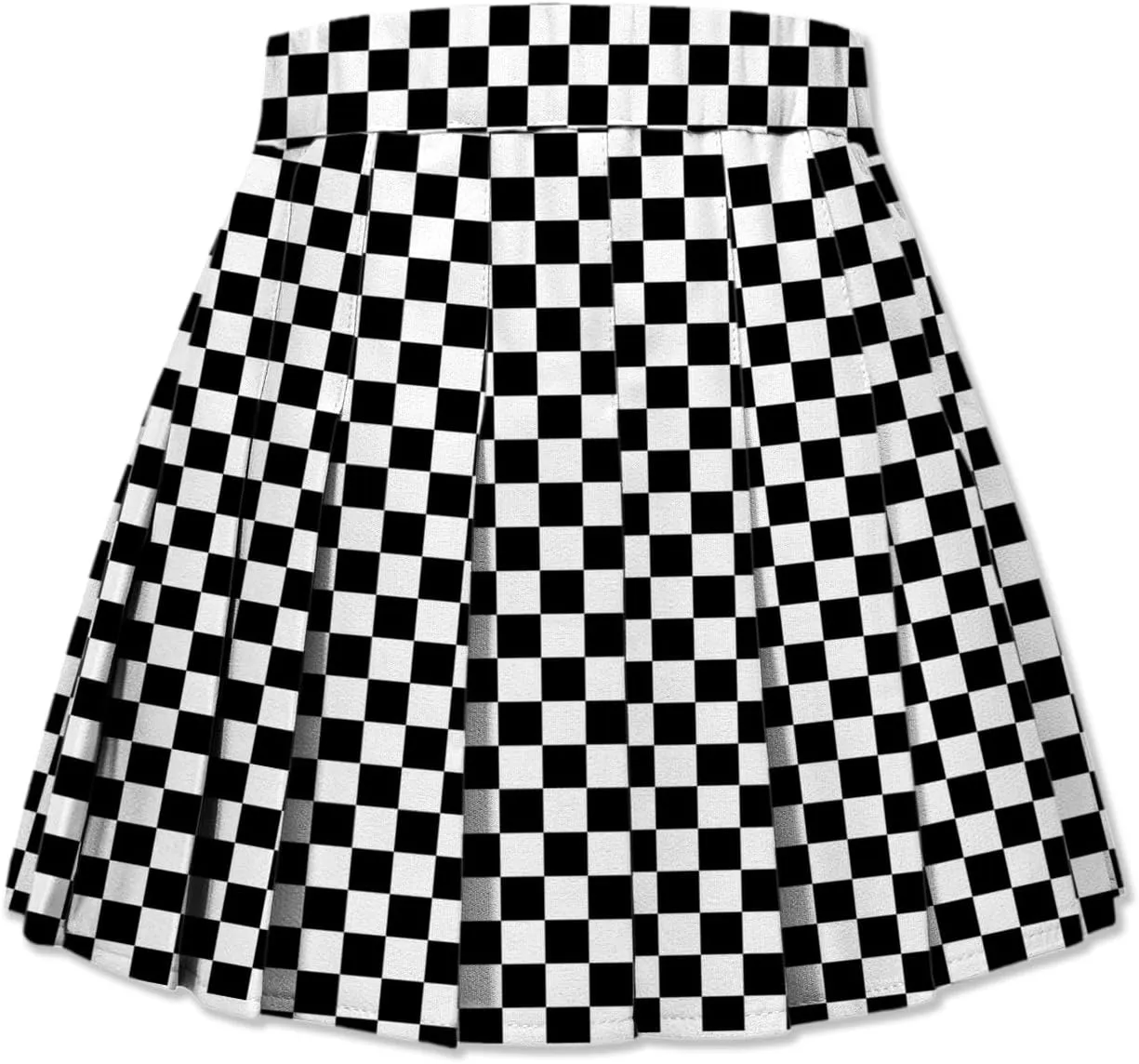SANGTREE Girl Women Plaid Pleated School Uniform Casual Plus Size A Line Skirt with Pockets