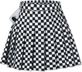 SANGTREE Girl Women Plaid Pleated School Uniform Casual Plus Size A Line Skirt with Pockets