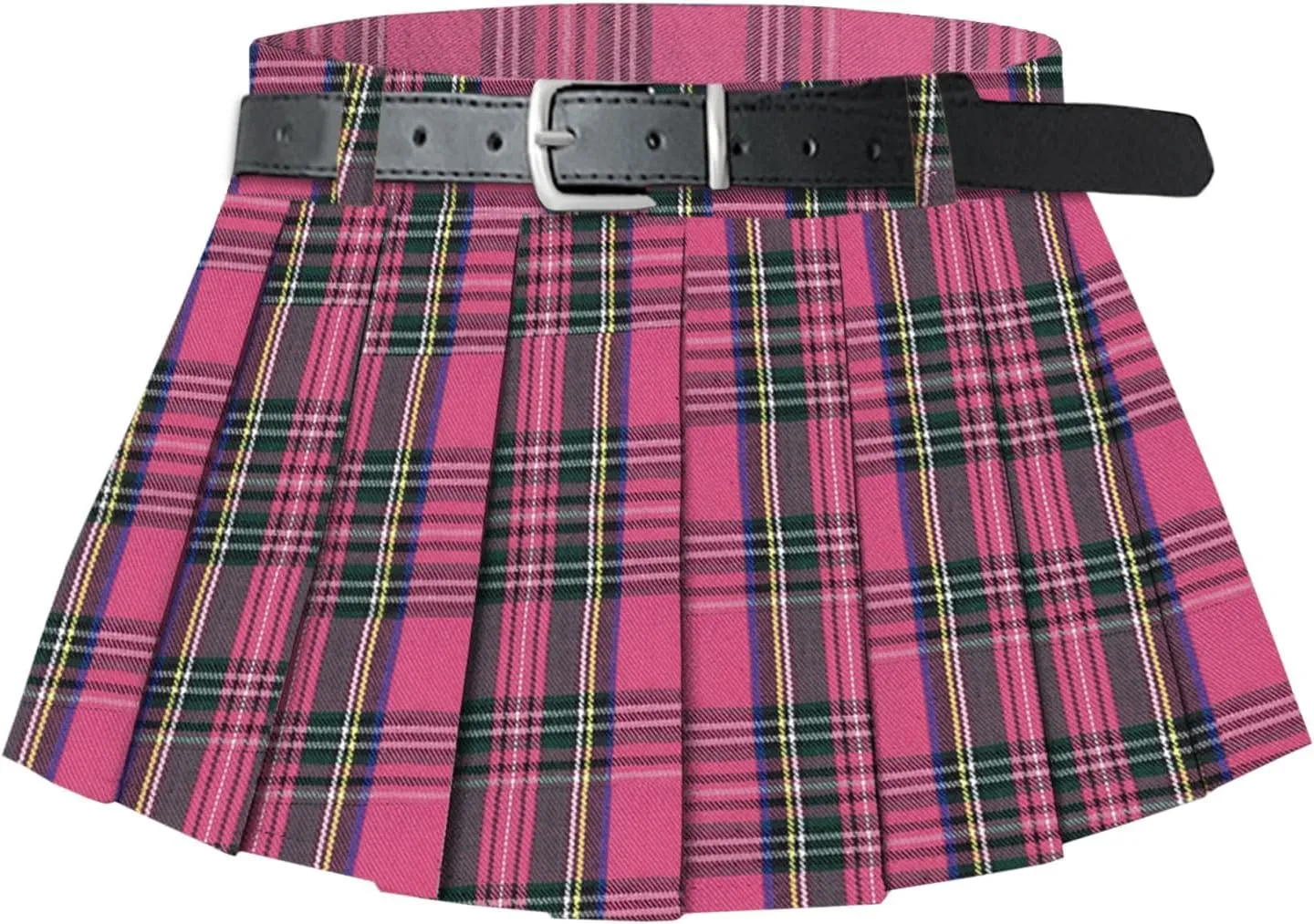 SANGTREE Women's Belted A-Line Stretchy Club Y2k Mini Pleated Skirt with Belt