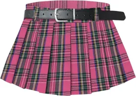 SANGTREE Women's Belted A-Line Stretchy Club Y2k Mini Pleated Skirt with Belt