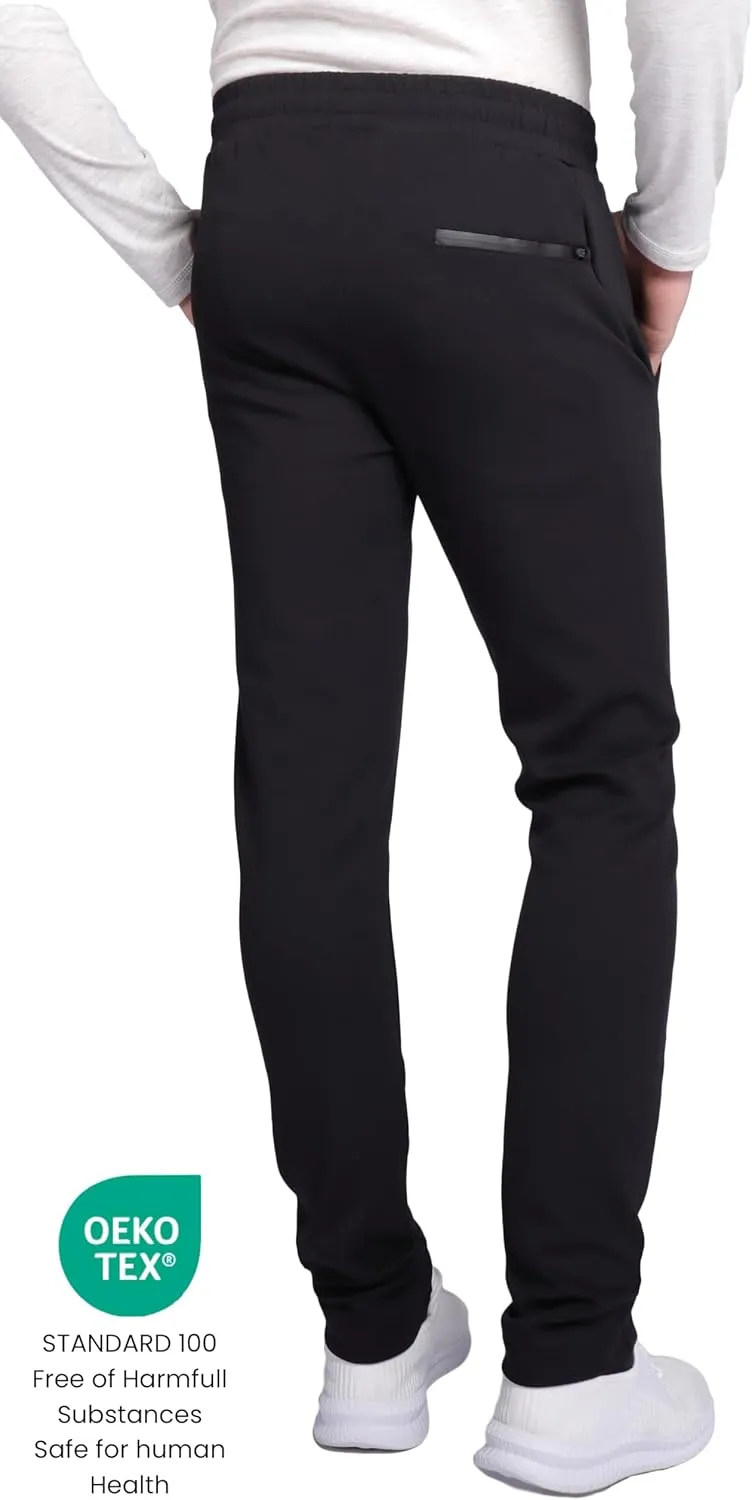 SCR Tall Mens Sweatpants - Cotton Athletic Pants - Men's Joggers with Zipper Pockets - Long Open Bottom Sweat Pants for Men