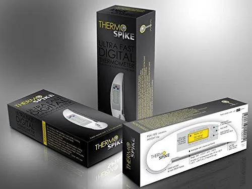 THERMOSPIKE STAINLESS STEEL FOLDING PROBE DIGITAL KITCHEN CHEF THERMOMETER WITH LED READOUT