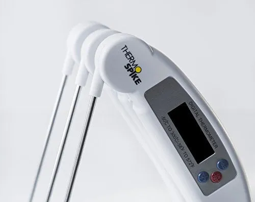 THERMOSPIKE STAINLESS STEEL FOLDING PROBE DIGITAL KITCHEN CHEF THERMOMETER WITH LED READOUT