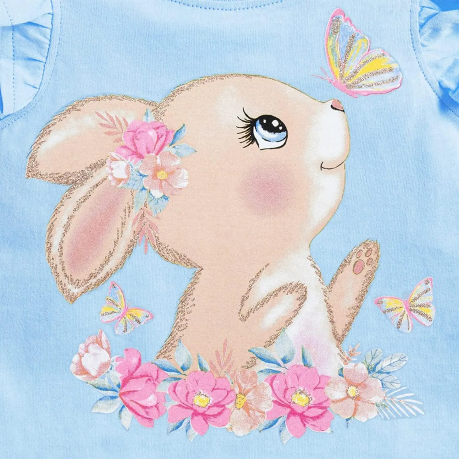 Toddler Girls Bunny Shirts Ruffle Short Sleeve Baby Easter T-Shirt Cotton Cute Tank Tees Tops 1-7 Years