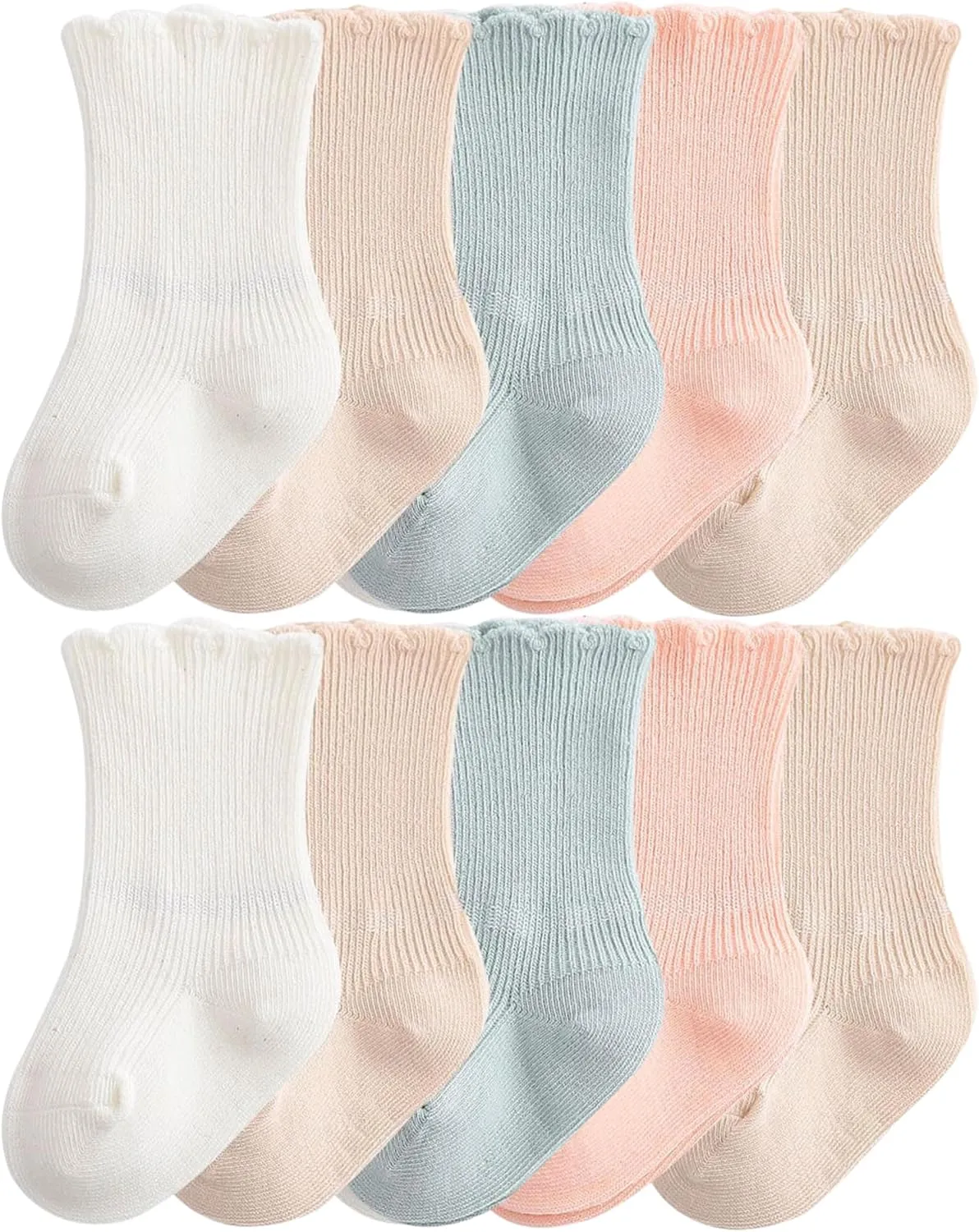 Toptim Newborn Cuff Socks for Baby Girls - Infant Toddler Crew Ankle