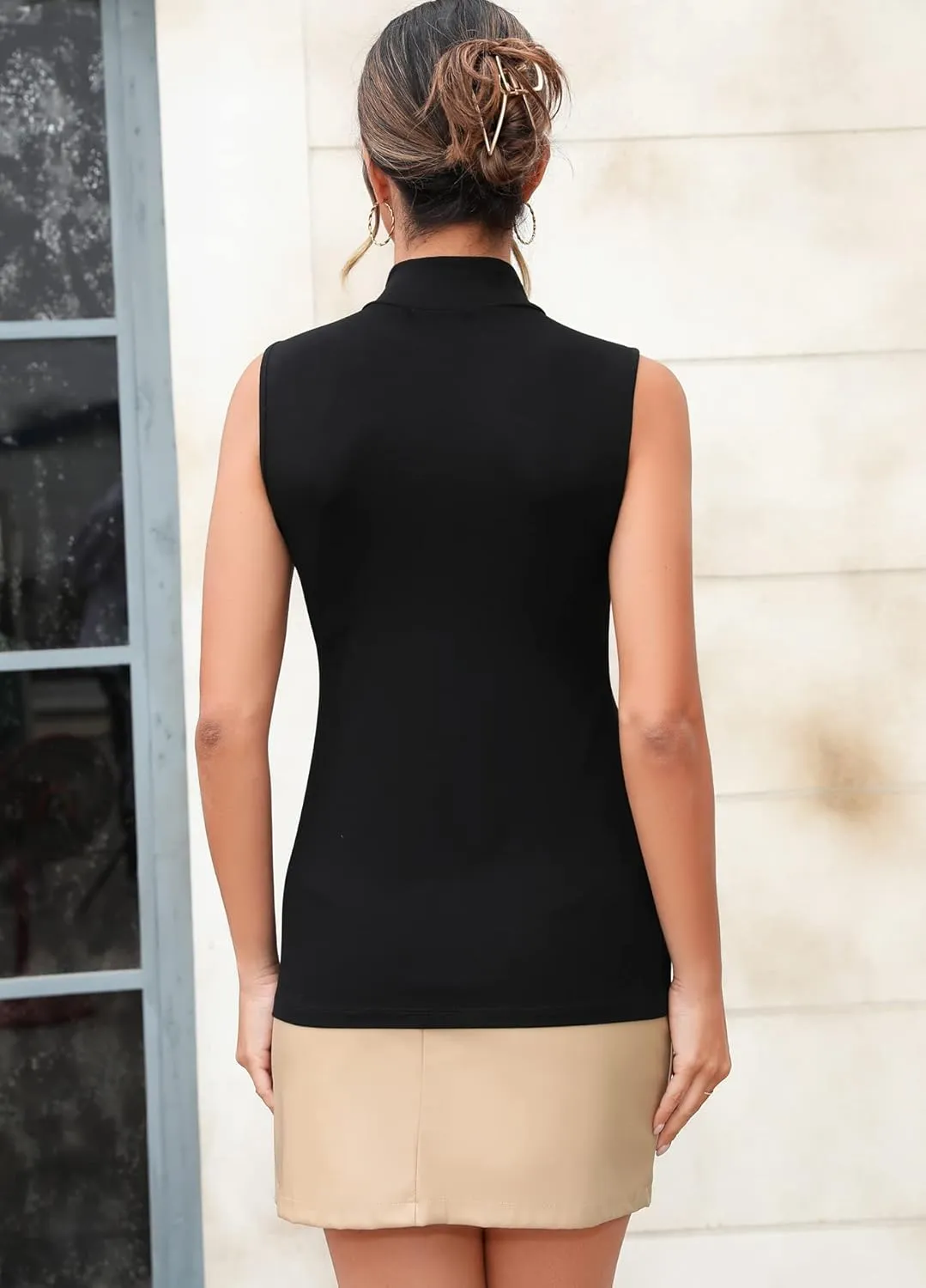 UNTYHOTS Women Mock Turtleneck Long Sleeve T Shirt Top Clothing