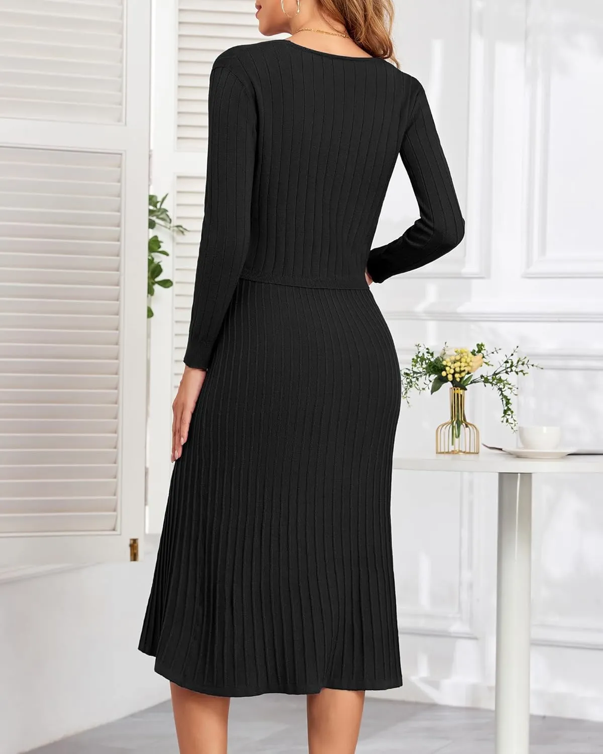 V FOR CITY Maternity Dress for Baby Shower Pregnancy Photoshoot Midi Bodycon Pleated A-Line Cropped Cardigan 2 Piece Sets