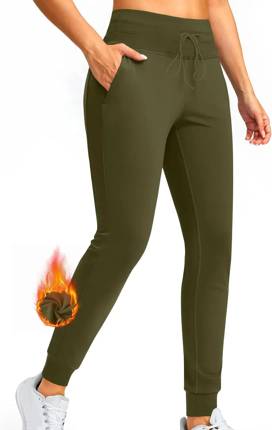 Women's Sherpa Fleece Lined Joggers Running Hiking Thermal Sweat Pants Winter Warm Gym Athletic Ski Lounge Trousers