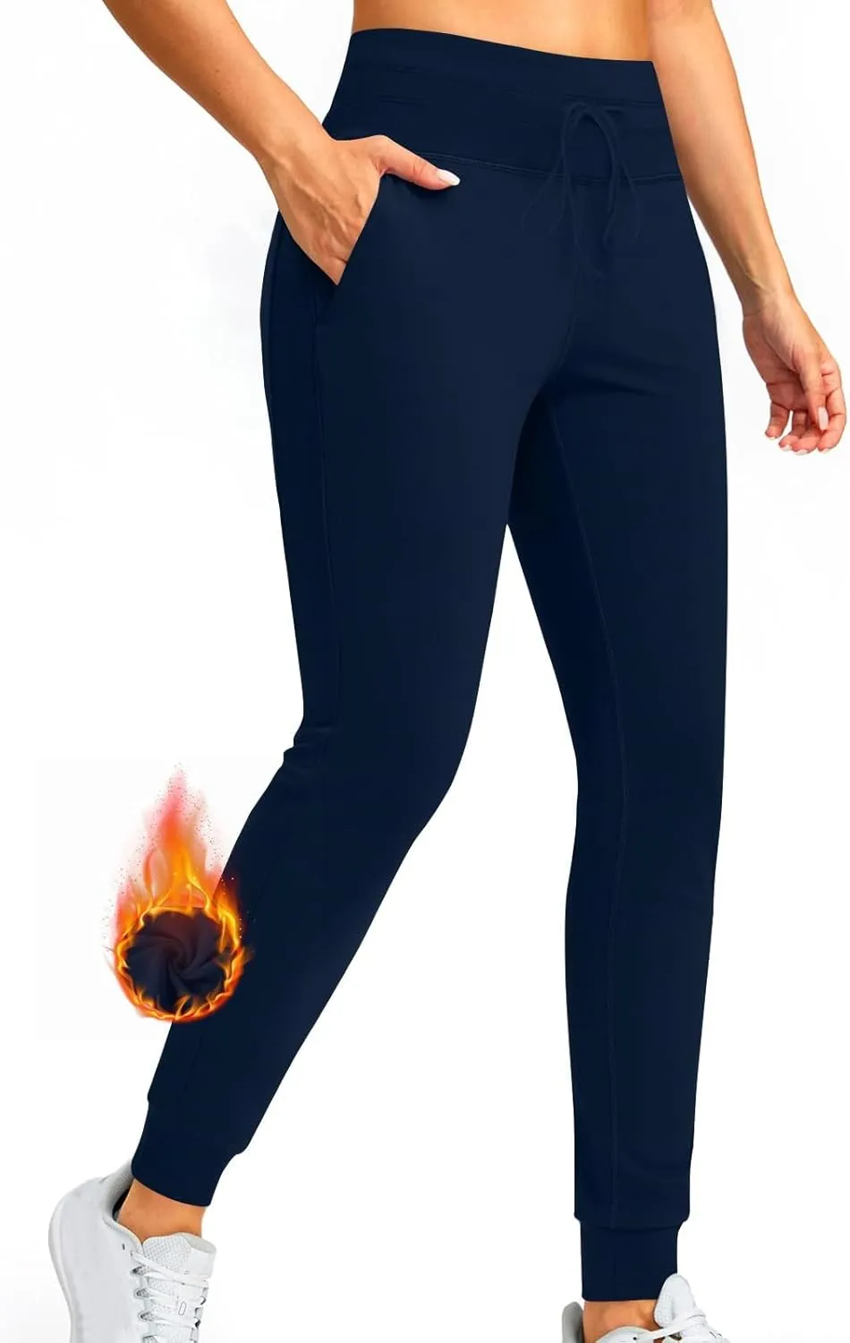 Women's Sherpa Fleece Lined Joggers Running Hiking Thermal Sweat Pants Winter Warm Gym Athletic Ski Lounge Trousers