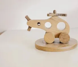 Wooden Helicopter with Helipad.