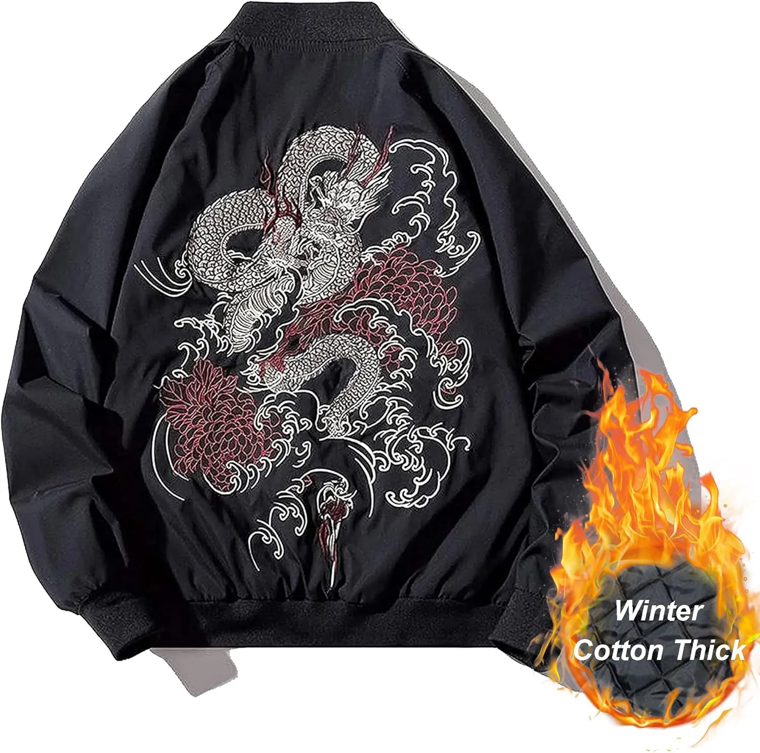 XYXIONGMAO Japanese Dragon Men'S Hip-Hop Clothing Oversized Men Bomber Jacket Couple Streetwear Pilot Jacket